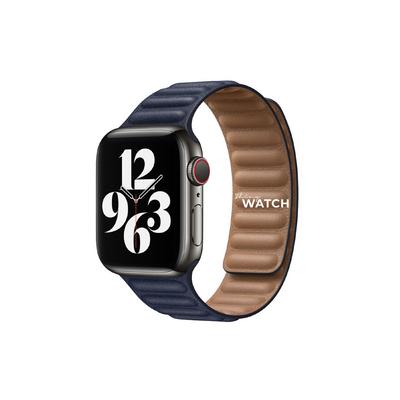 Apple Watch Baklalı Deri Kordon Blue P-385